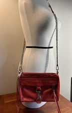 Rebecca Minkoff Crossbody Red Leather Bag With Chain