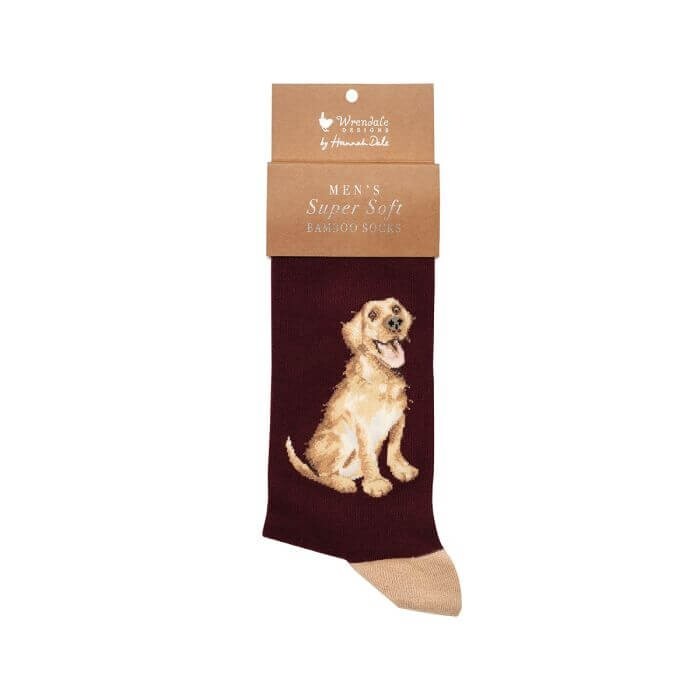 Bamboo Socks Dog Labrador Super Soft Mens - Wrendale 7-11 Socks with Gift Bag
