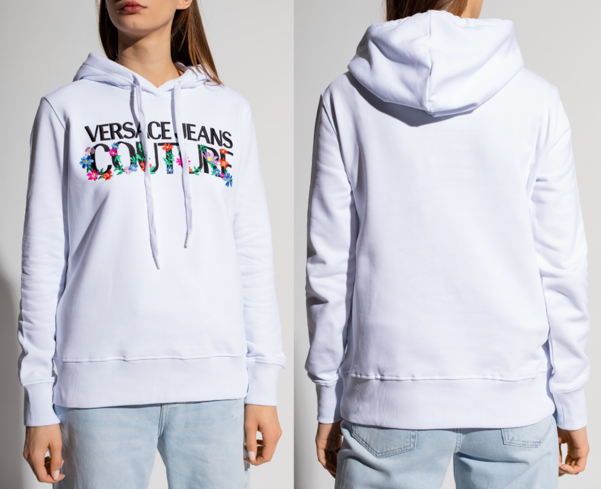 パーカー・フーディ Versace Jeans Couture Floral Patterned Hoodie With Versace Jeans Couture Hoodie Floral Embroidery Hooded