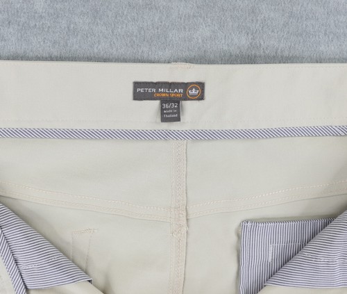 Peter Millar EB66 Performance Golf Pants Mens 36 X 28 Beige 5-Pocket NWOT - Picture 9 of 12