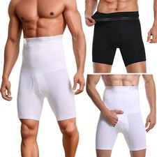 Men's Tummy Control Shapewear Shorts High Waist Seamless Boxer Brief Body Shaper
