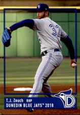 2018 Dunedin Blue Jays Grandstand #34 T.J. Zeuch Mason Ohio OH Baseball Card
