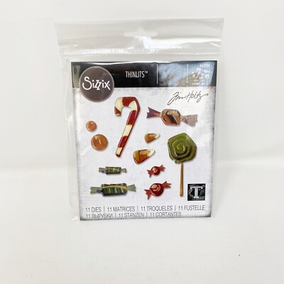 Sizzix Tim Holtz Thinlits Halloween Sweet Treats Candy Dies 664204 NEW