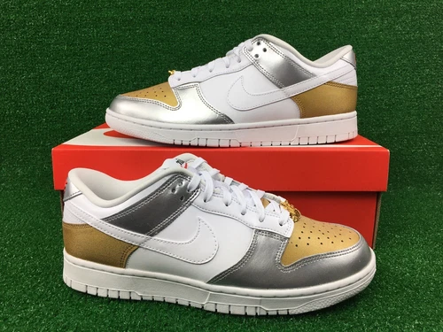 Nike Dunk Low SE “Heirloom” Gold White Silver DH4403-700 Women's Size 6.5 NEW