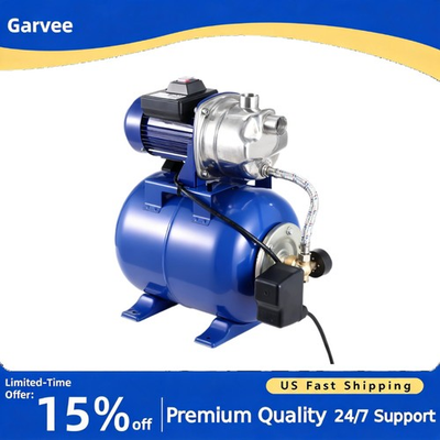 #ad Water Booster System Jet Pump 3 4HP Shallow Well Garden Pump with Pressure Tank $124.29