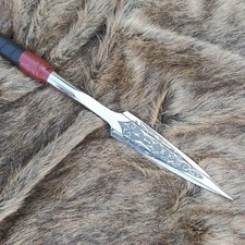 Herramienta D2 hecha a mano personalizada lanza vikinga de acero - cuchillo lanza de caza y supervivencia de 35"