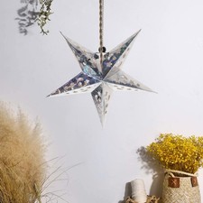 5PCS 30CM Shiny Ceiling Paper Star Lampshade Hanging Pentagram Ornament Party