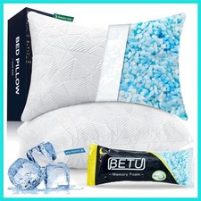 Cooling Pillows Queen Size Set of 2, Shredded Memory Foam Pillows Cool for Ho...