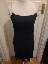 Ladies H&M Size Large Black With White Trim A-line Dress Sleeveless