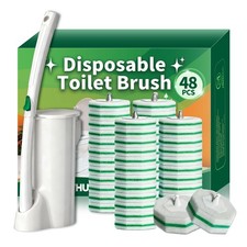 Disposable Brush, Bowl Cleaning System with 48 Count Wand Refill, Clean Brush...