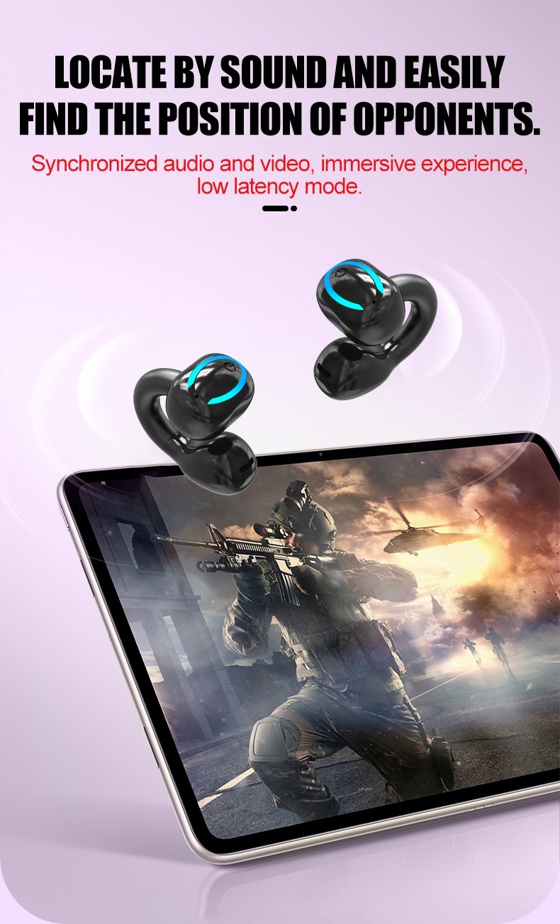 Auricolare Bluetooth con Lungo Tempo di Standby, Custodia di Ricarica, Indicatore Digitale di Stato Batteria foto 3