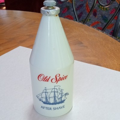 Old Spice Vintage After Shave 250 mL (8 1/2 fl oz) Milk Glass Bottle Shulton
