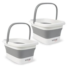 2 Pack Foldable Foot Bath Basin, Collapsible Foot Soak Tub, 2 pack Grey 2pack