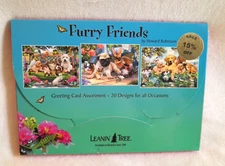 Lot of 6 cards  Leanin' Tree Furry Friends Assorted Greeting Cards Partial Box