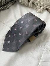 NWT Michael Kors 100 Silk Men's Tie Necktie Grey/purple