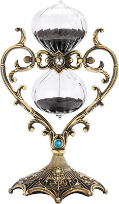 Hourglass Timer 30 Minute Sand Timer, Antique Engraved Brass Sand Clock, Rotatin