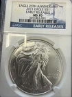 2011 American Silver Eagle  25th Anniversary 1oz Coin MS70 #11187