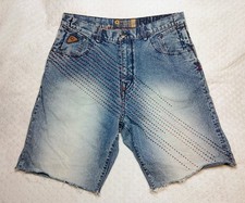 Vintage Y2K Akademiks Baggy Jean Shorts Mens 36 Blue Denim Rap Hip Hop Skater