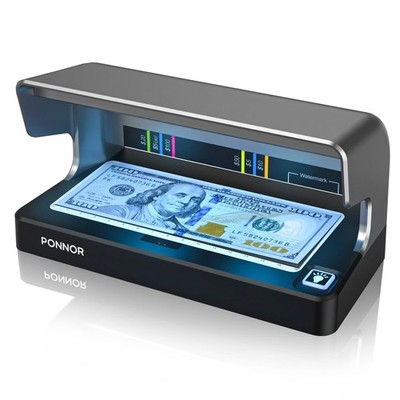 PONNOR AL-12 Counterfeit Bill Detector Money Checker Machine with Dual UV LED Li