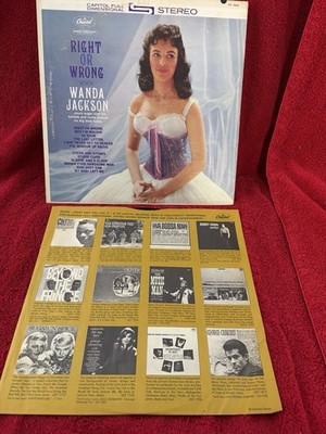 Wanda Jackson Right Or Wrong 1961 Vinyl LP Capitol ST1596 ultrasonic inner