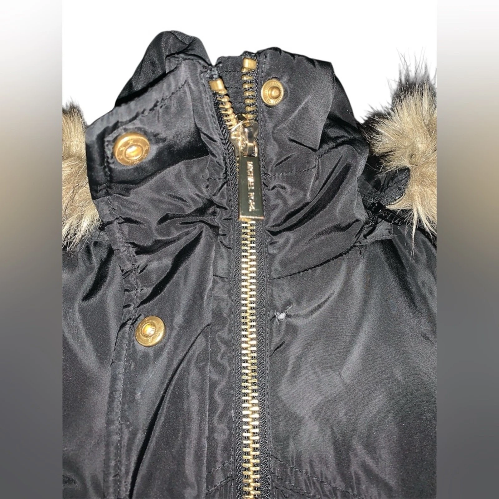 Cappotto piumino Michael Michael Kors donna pelliccia sintetica orlo XS