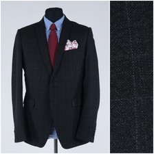 Mens Check Blazer 40R UK Size VERCOURN PARIS Super 120s Wool Sport Coat Jacket