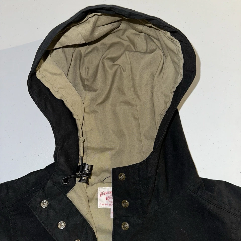 Vintage Filson Waxed Hooded Jacket Black Women’s Size Large Made In USA - Image 3 of 4
