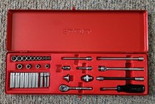 Snap-on 134ATMP 1/4" Drive 34 Pc 6 pt SAE Shallow/Deep Socket Set No Owner Marks