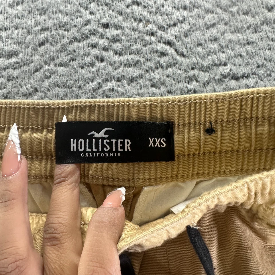 Hollister Pant Mens 2XS Beige Cotton Jogger Skinny Leg Stretch Utility Workwear - Image 3 of 4