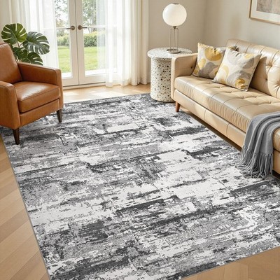 Area Rugs 5x8 Living Room: Washable Large Abstract Modern Neutral Soft Rug St...