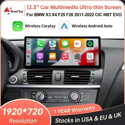 Wireless CarPlay Android Auto Autoradio Touchscreen For BMW X3 F25 X4 F26 NBTCIC