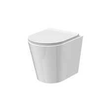 Contemporary Round Rimless Back to Wall Toilet Pan with Soft Close Sandwich Seat