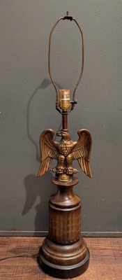 Vintage Federal Style American Eagle Table Lamp Wood Base 32''