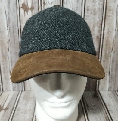 Borges & Scott Harris Tweed Strapback Hat Baseball Cap Wool & Suede-Leather