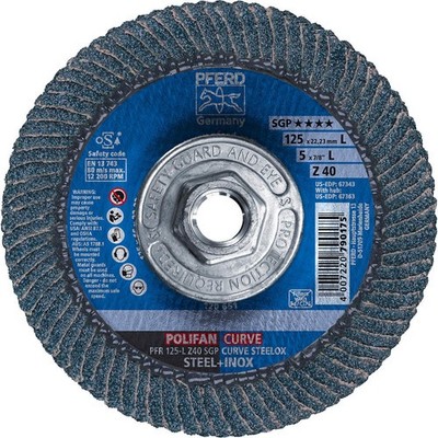 PFERD 67363 Fiber Disc,5 in Dia,5/8in Arbor,40 Grit 33N401