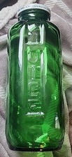 Vintage Embossed Green Glass Water/Juice Bott...