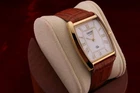 Vintage Men Seiko quartz Barrel-Tank White Dial Light Brown leather Dress Watch