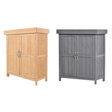 Outsunny Armadio per Attrezzi Capanno per Attrezzi Armadio in Legno 2 Scomparti Legno di Abete