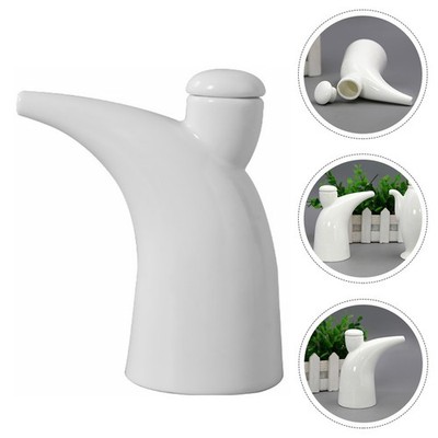 1Pc Haushalts Würze Topf Keramik Sauce Flasche Gewürz Flasche (Weiß)