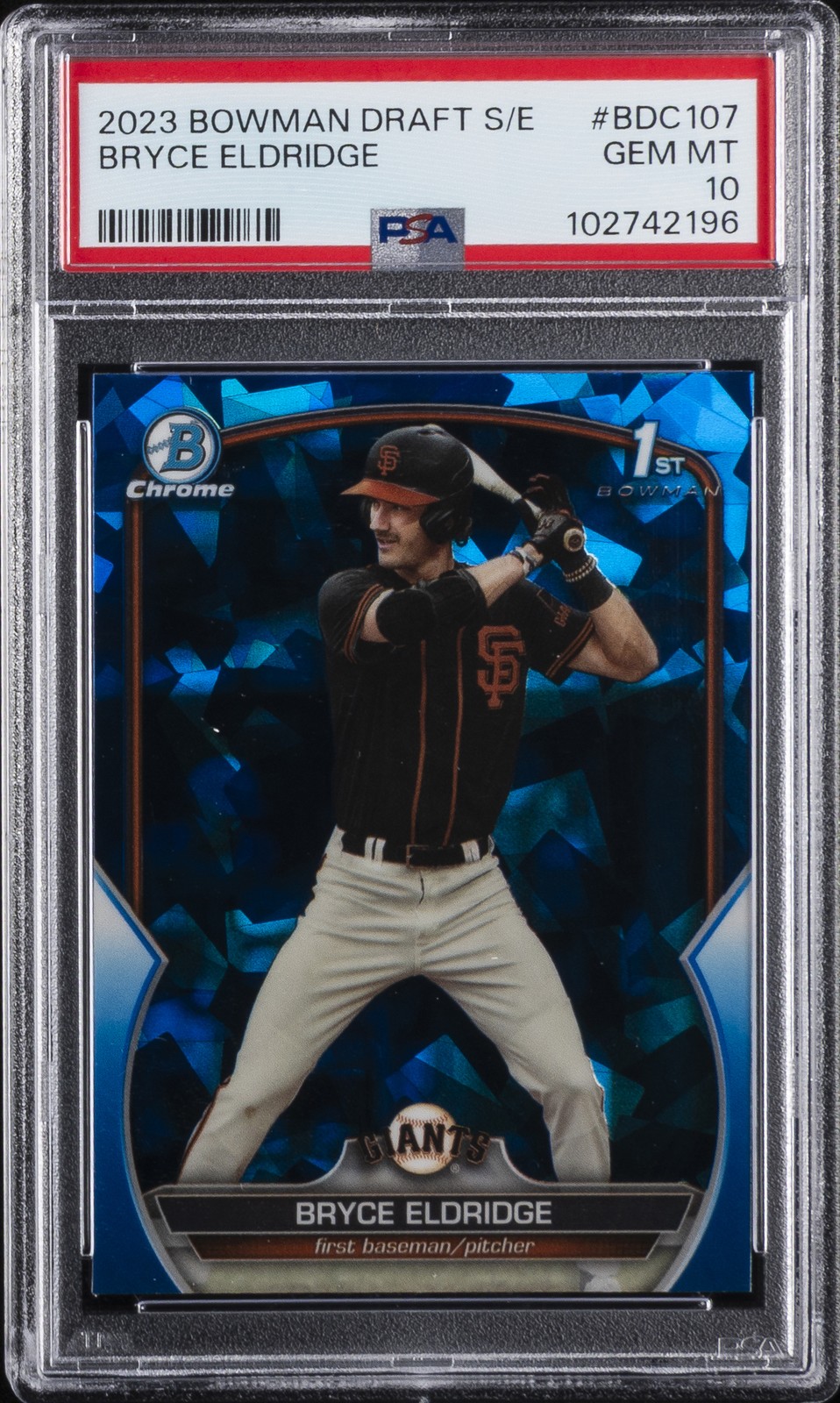 2023 BOWMAN DRAFT SAPPHIRE ED #BDC107 BRYCE ELDRIDGE PSA 10