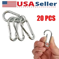 20 pack Carabiner Gourd Shape Spring Clip Snap Key Hook Keychain Buckle Aluminum