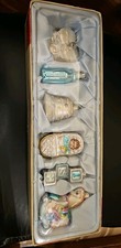6 Glass Tree Ornaments, Babys First Christmas.