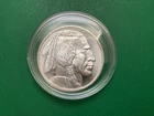 BUFFALO NATIVE AMERICAN SILVER ROUND ONE TROY OUNCE.999 FINE SILVER W/HOLDER