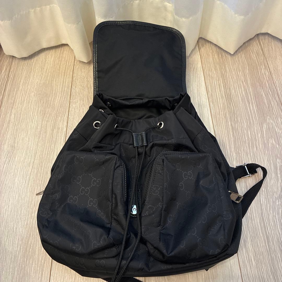 GUCCI GG Pattern Nylon Backpack Black Authentic P… - image 6