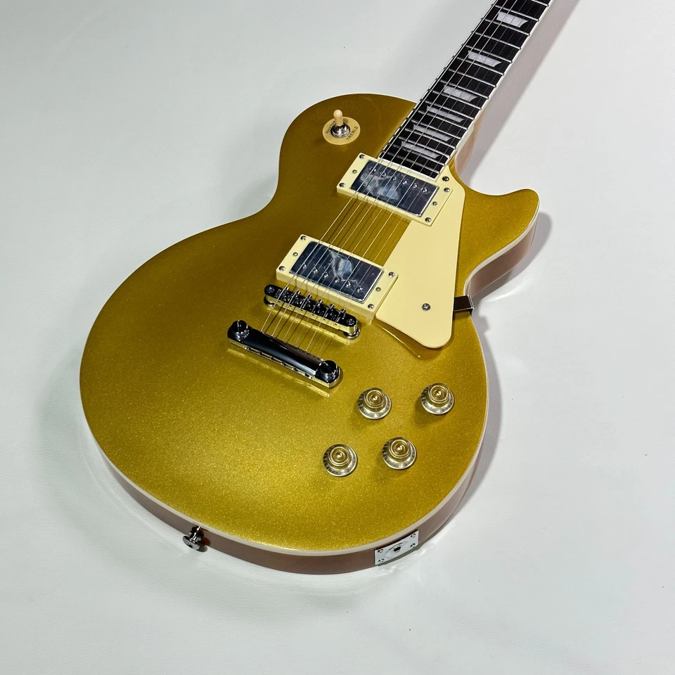 Guitarra elétrica LP dourada de alta qualidade pau-rosa escala corpo de mogno - Imagem 3 de 4