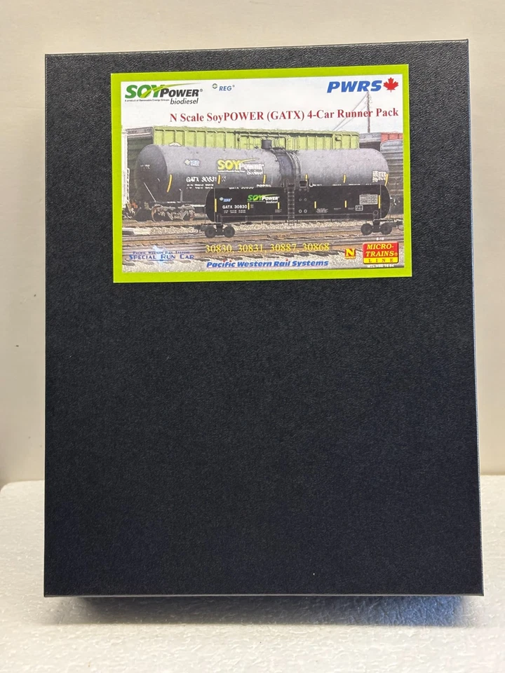 N Scale Micro Trains MTL Special Run 16-94 PWRS Soy Power Biodiesel GATX 4-Pack - Image 2 of 3