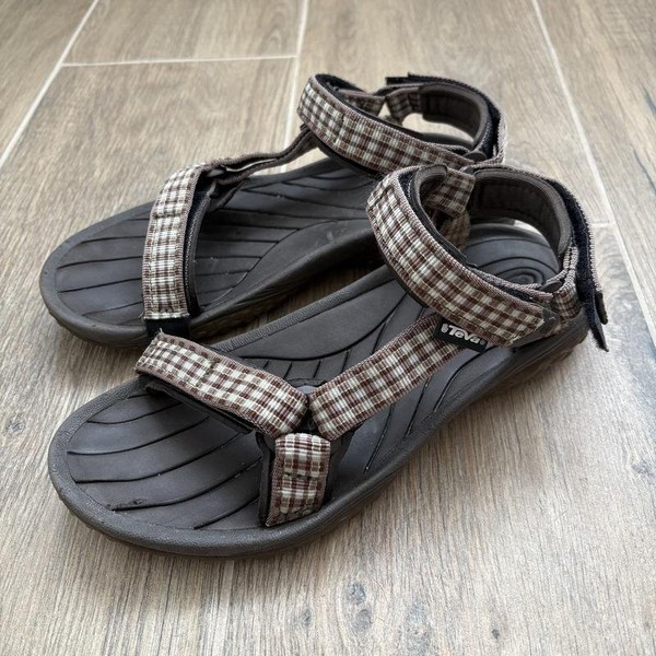 Women Teva Sandals Brown Textile 37