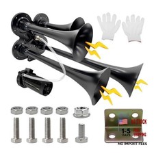 Super Loud Train Air Horn Kit for Truck - 180dB 4 Trumpet with 12V/24V Heavy