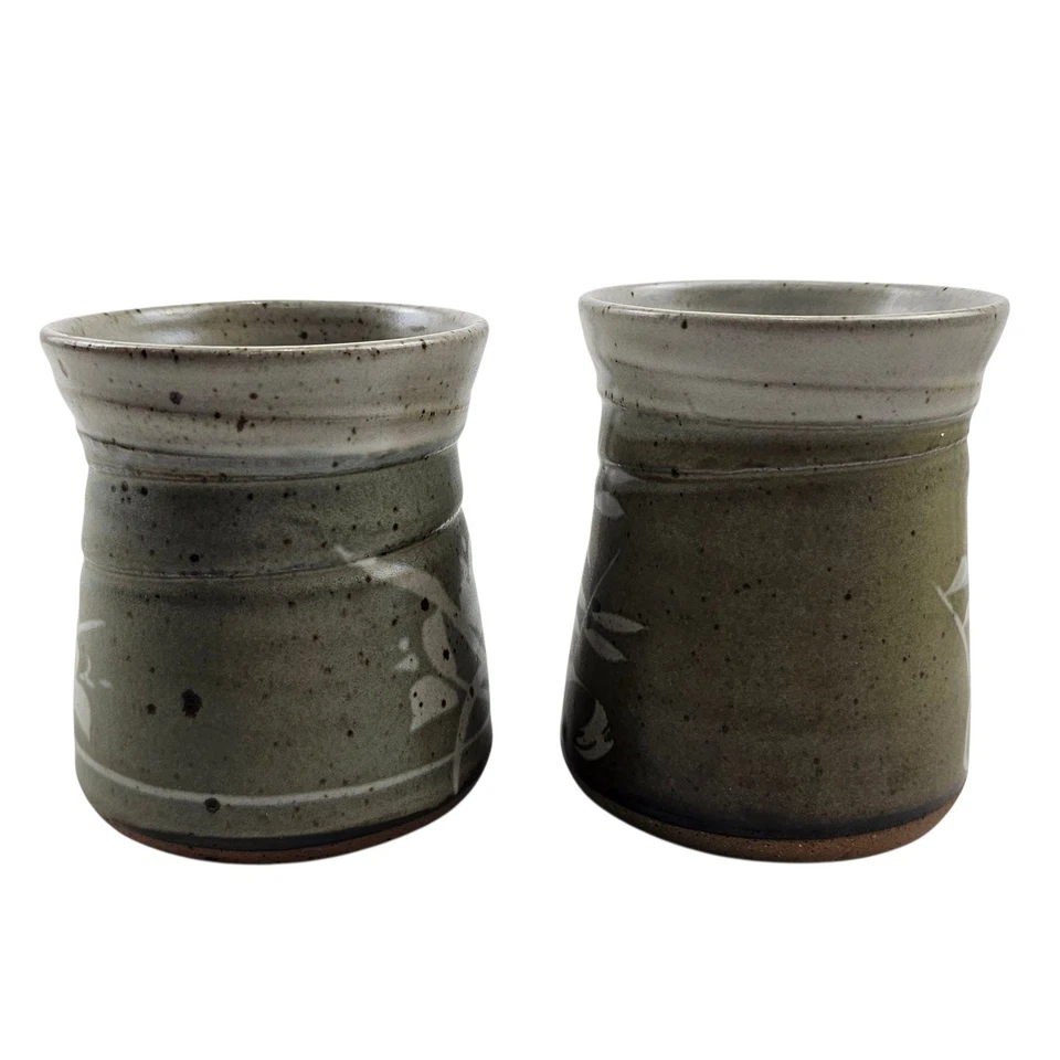 Набор кофейных кружек ручной работы из керамики, керамические кружки с подписью художника, коттеджкор - Изображение 4 из 4