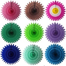 18" Tissue Paper Party Fan 3-pack 